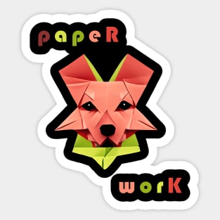 Geometric dog abstract and colorful origami style Sticker